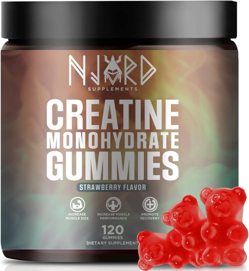 Creatine Monohydrate Gummy Candy Njord Supplements, Sugar-Free, 60 Servings, 5g of Creatine Per Serving, New Formula, Bodybuilding Recovery Supplement to Increase Muscle Size and Strength, Vegan : Health  Household